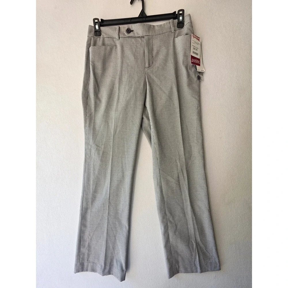 Lauren Ralph Lauren Petite 8P Pants Black White Houndstooth Wide Leg TrousersNWT